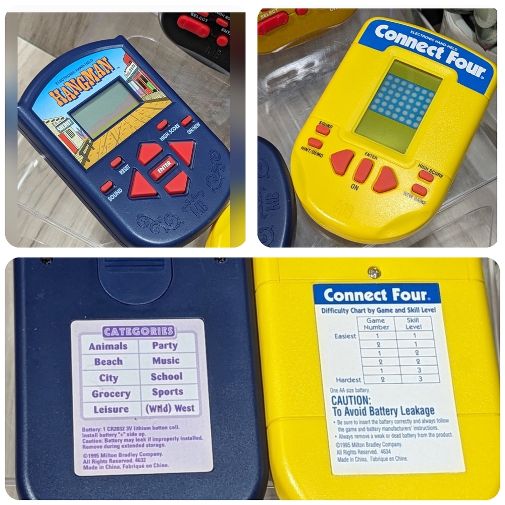 HangMan & Connect 4 Electronic Boardgame Travel Games Milton Bradley